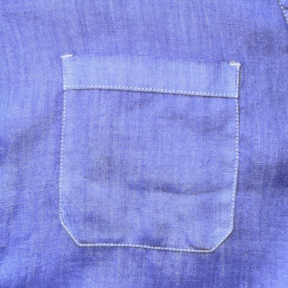 J.Jill Womens Sleeveless Button Front Blue Linen Top XL Petite Made In China - Picture 6 of 6